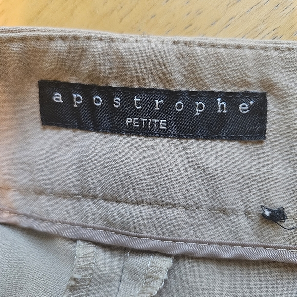 Apostrophe Beige Wide Leg Pants Size 8 Petite - Picture 8 of 10